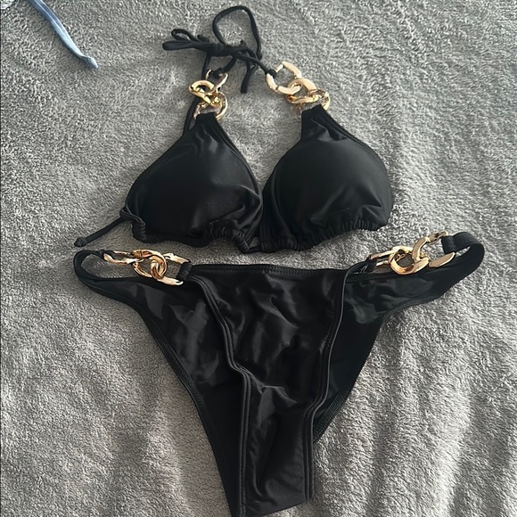Other - Women’s Black Bikini set with Gold Accents